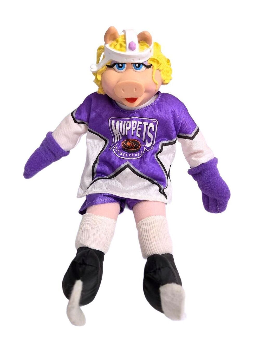 1995 McDonald's Muppets NHL Miss Piggy Plush 11" Vintage Hockey Toy